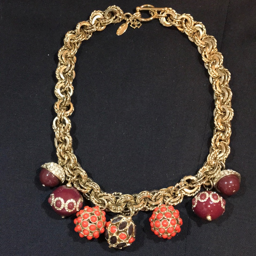 Ann Taylor Beaded Charm Necklace 18 in